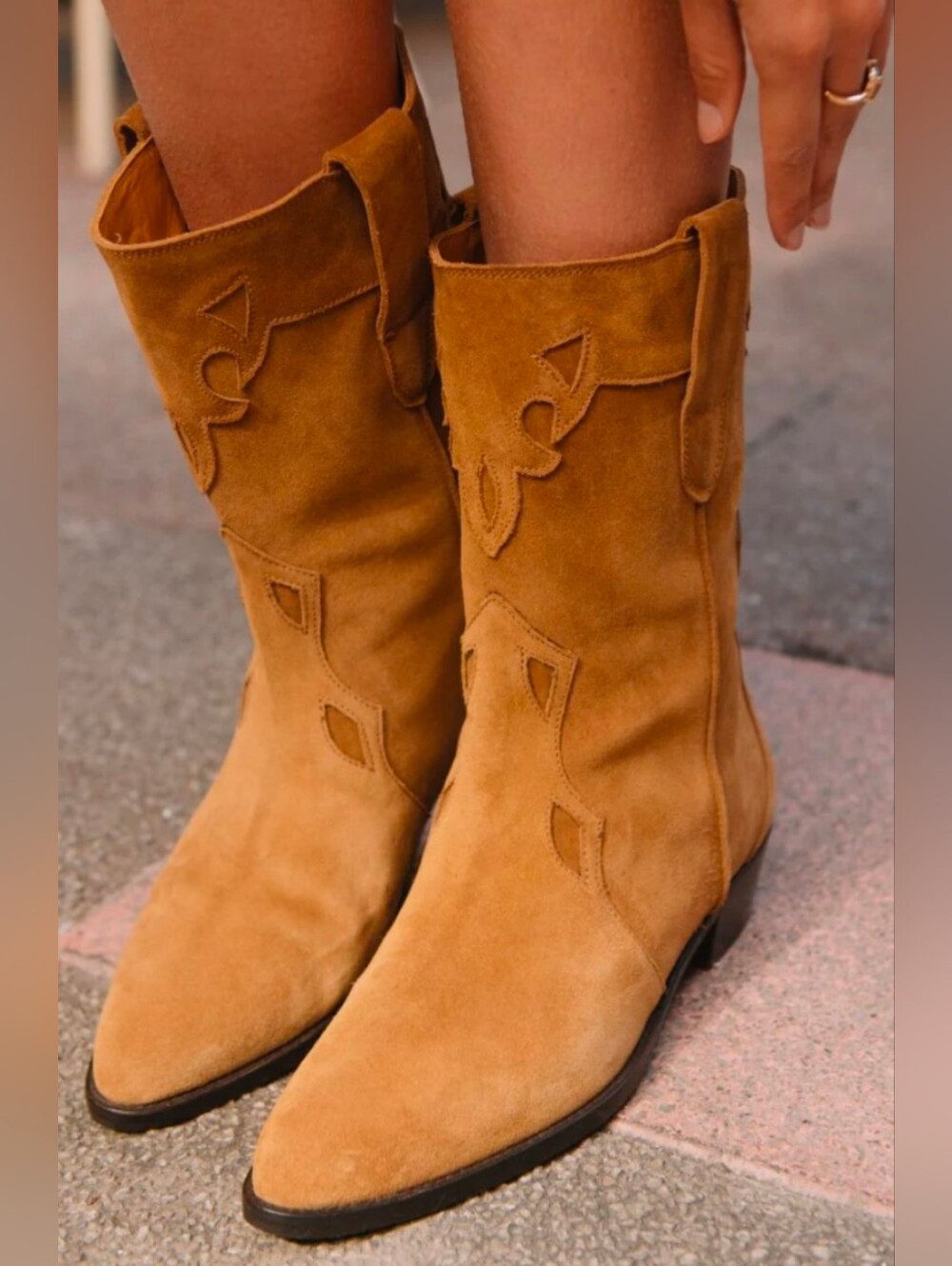 Toral Tan Leather Western Boots NWOB 38